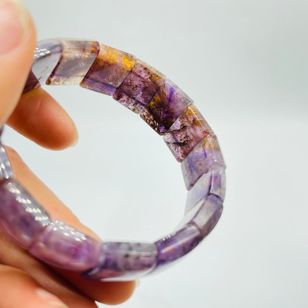 High Grade Amethyst Cacoxenite Super7 Bracelet (HGUB07) -Wholesale Crystals