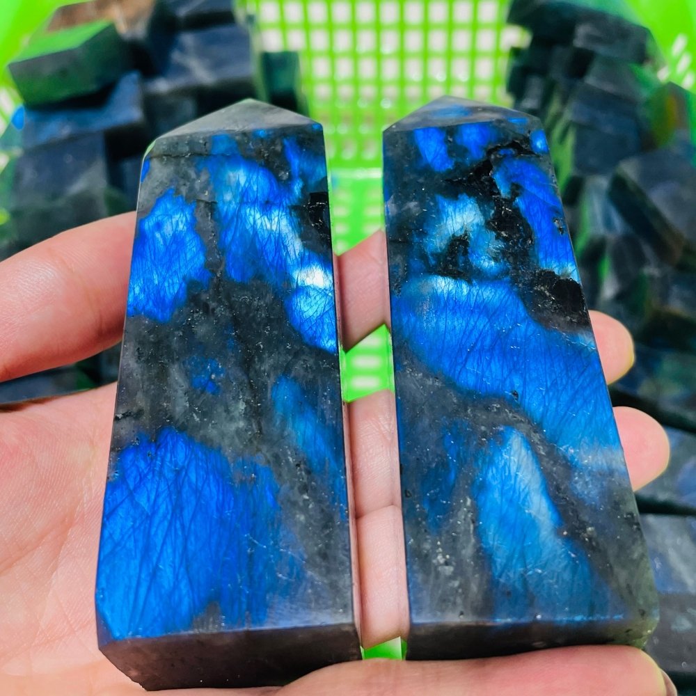 High Quality Blue Labradorite Four-Sided Tower Point Wholesale -Wholesale Crystals