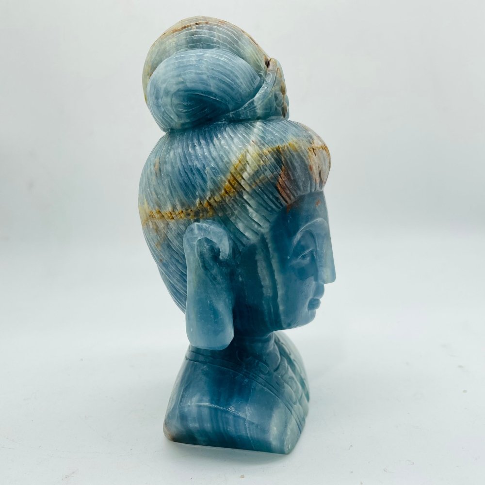 High Quality Blue Onyx Guanyin Head Carving -Wholesale Crystals
