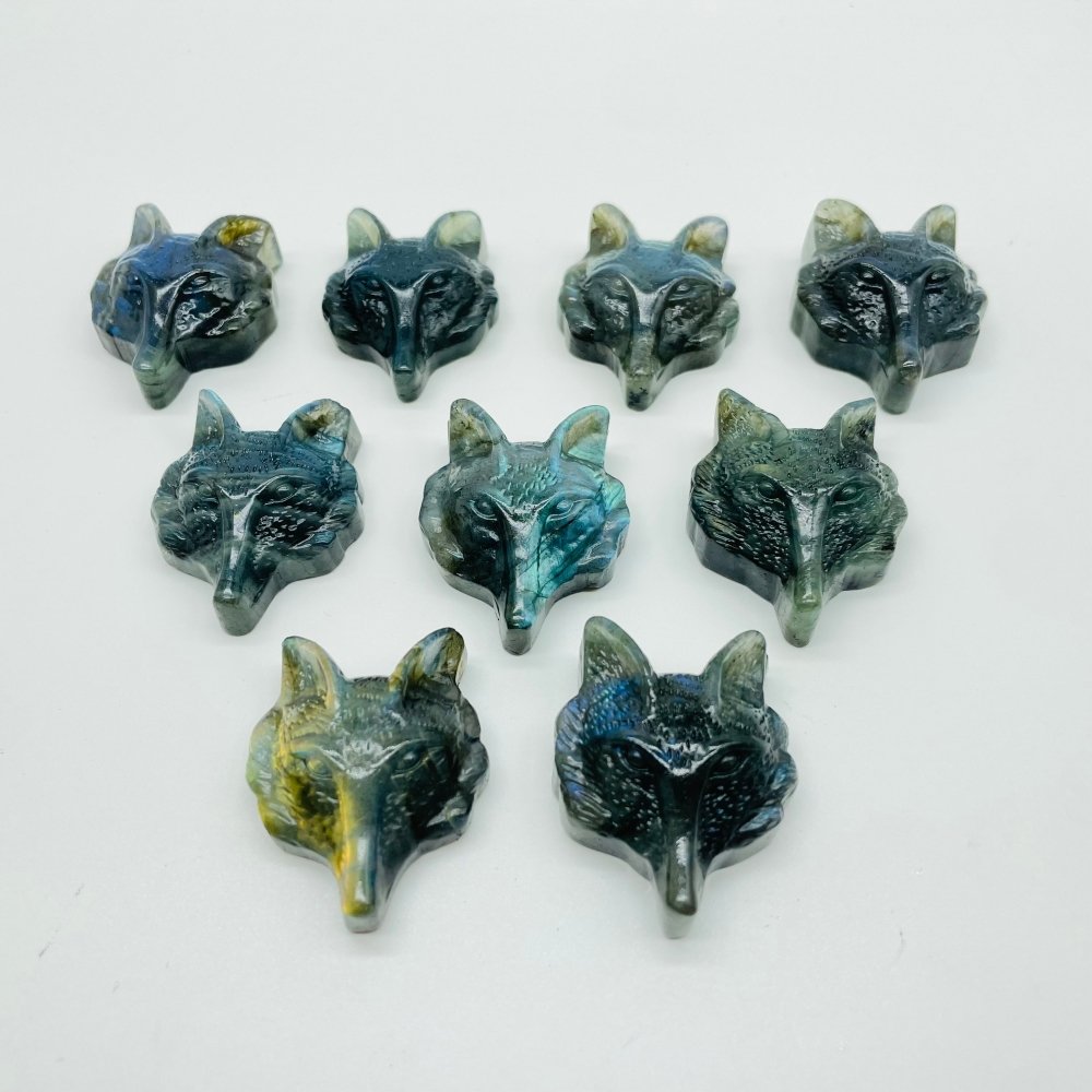 Labradorite Fox Head Carving Wholesale -Wholesale Crystals