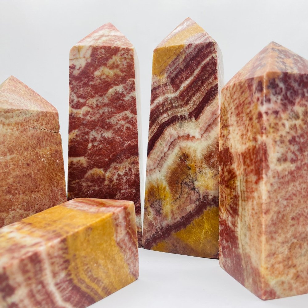 Large Fat Red Dali Jasper Four-Sided Tower Point Wholesale -Wholesale Crystals