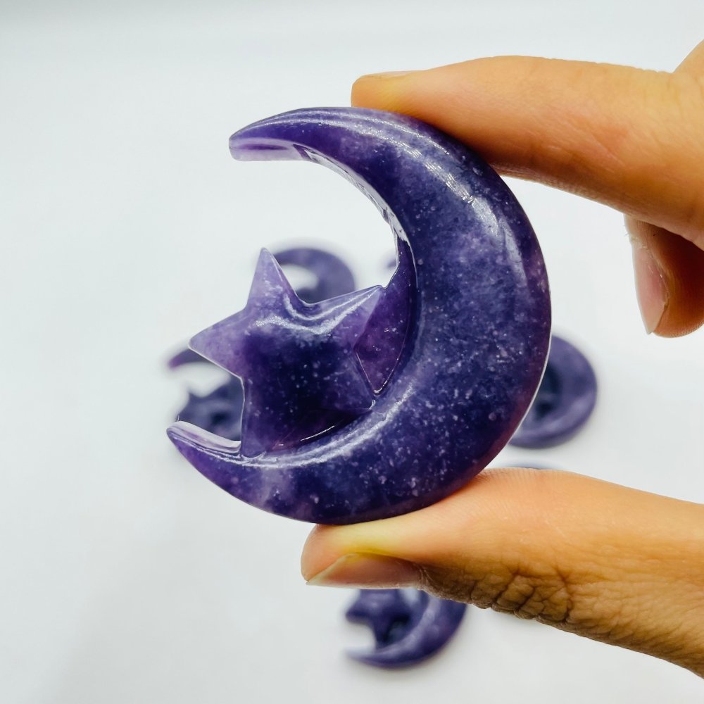 Lepidolite Star And Moon Carving Wholesale -Wholesale Crystals
