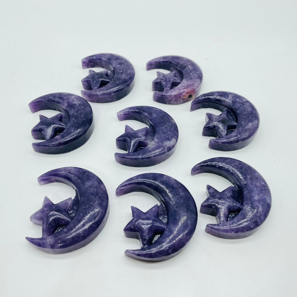 Lepidolite Star And Moon Carving Wholesale -Wholesale Crystals