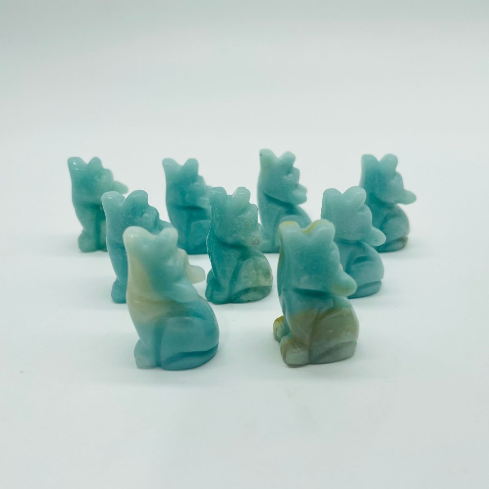 Mini Caribbean Calcite Wolf Carving Wholesale -Wholesale Crystals