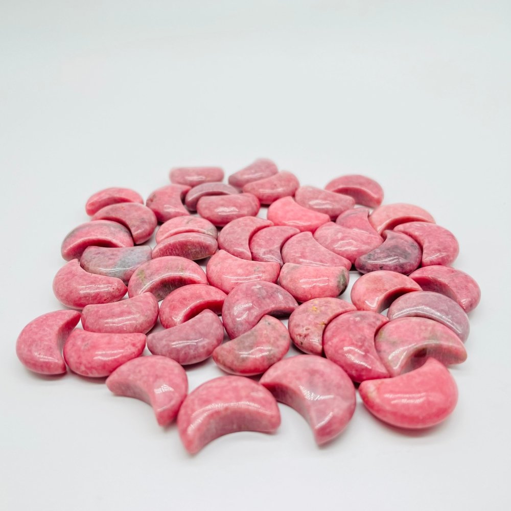 Mini High Quality Pink Rhodonite Moon DIY Pendant Wholesale -Wholesale Crystals