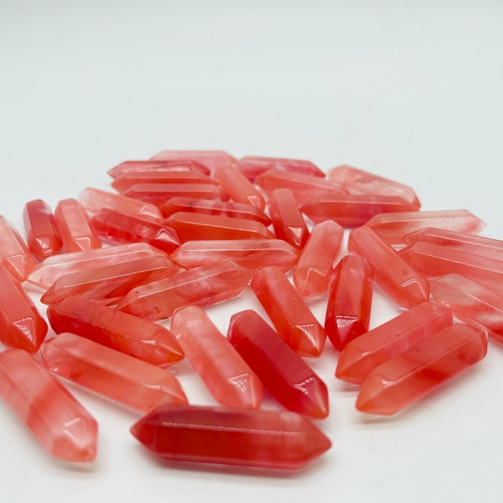 Mini Red Smelting Stone Quartz Double Point DIY Pendant Wholesale -Wholesale Crystals