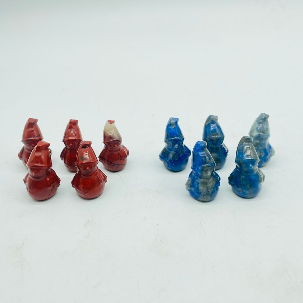 Mini Snowman Carving Wholesale Red Jasper Lapis Lazuli -Wholesale Crystals