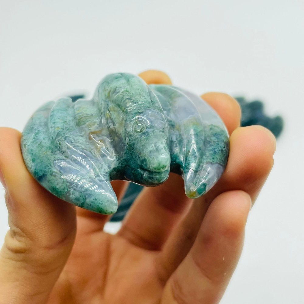 Moss Agate Bat Carving Animal Wholesale -Wholesale Crystals
