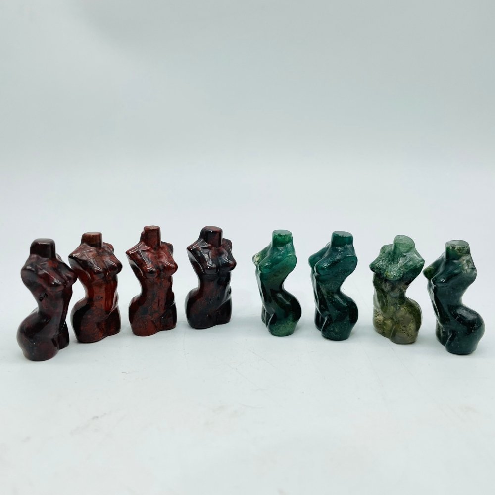 Moss Agate & Hematite Mini Goddess Carved Wholesale -Wholesale Crystals
