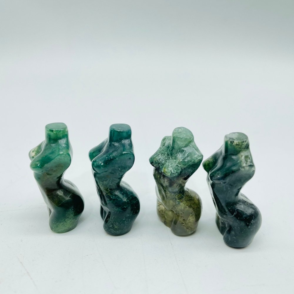 Moss Agate & Hematite Mini Goddess Carved Wholesale -Wholesale Crystals