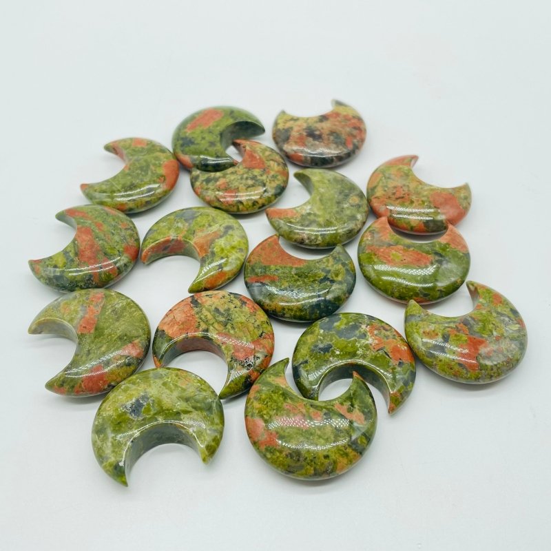 Natural Unakite Stone Moon Wholesale -Wholesale Crystals