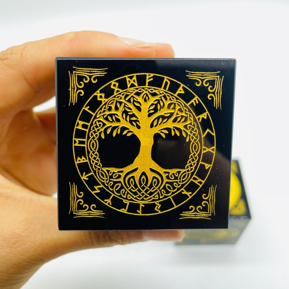 Obsidian Cube Hand of Fatima Cross with Wings Wholesale -Wholesale Crystals