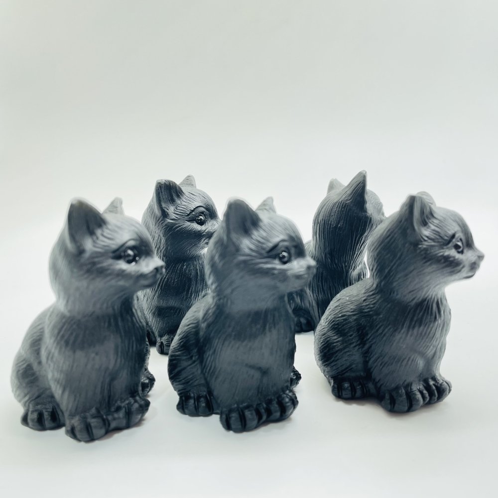 Obsidian Cute Carving Cat Wholesale -Wholesale Crystals