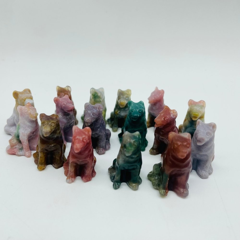 Ocean Jasper Dog Carving Wholesale -Wholesale Crystals