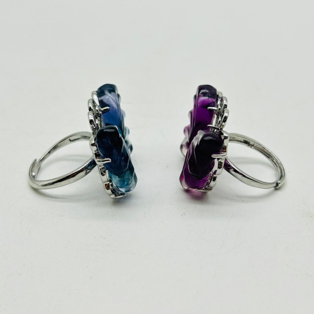 Rainbow Fluorite Butterfly Ring Wholesale -Wholesale Crystals