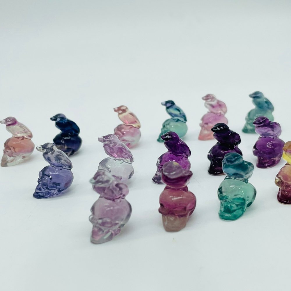 Rainbow Fluorite Eagle Skull Carving Wholesale -Wholesale Crystals