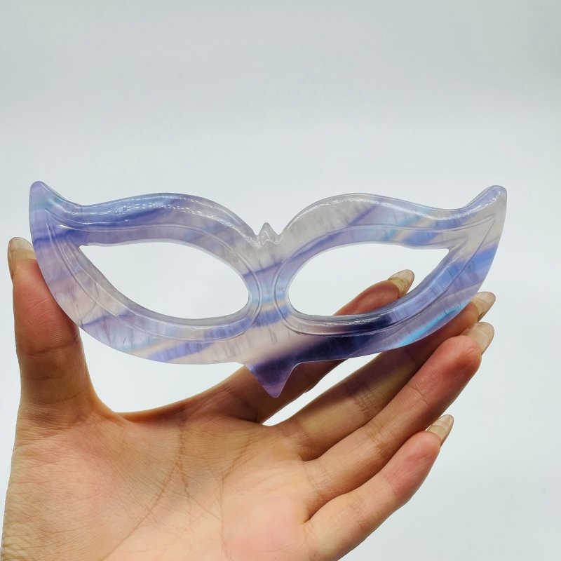 Rainbow Fluorite Masquerade Goddess Mask Carving Wholesale - Wholesale Crystals