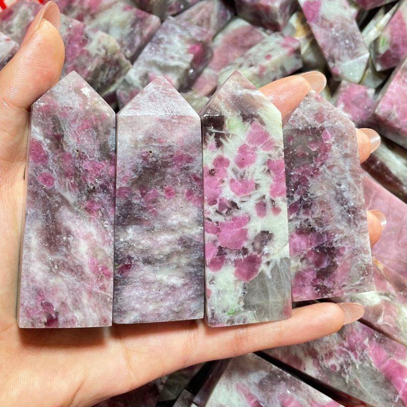 Red Tourmaline Four-Sided Tower Wholesale -Wholesale Crystals