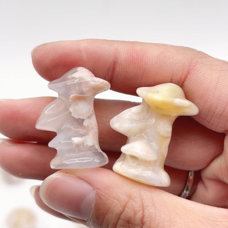 Sakura Flower Agate Mushroom Carving Wholesale - Wholesale Crystals