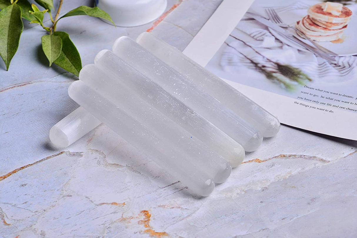 Selenite Massage Wands Round 6 Inches -Wholesale Crystals