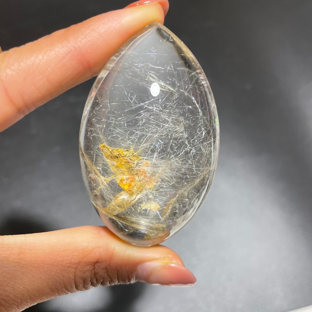 Silver Rutile Quartz Mixed Mica Horse Eye Marquise Shape -Wholesale Crystals