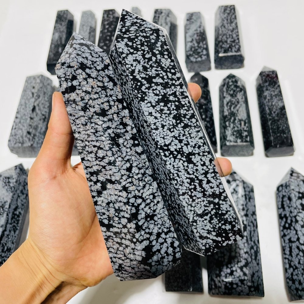 22 Pieces Large Snowflake Obsidian Tower Points -Wholesale Crystals