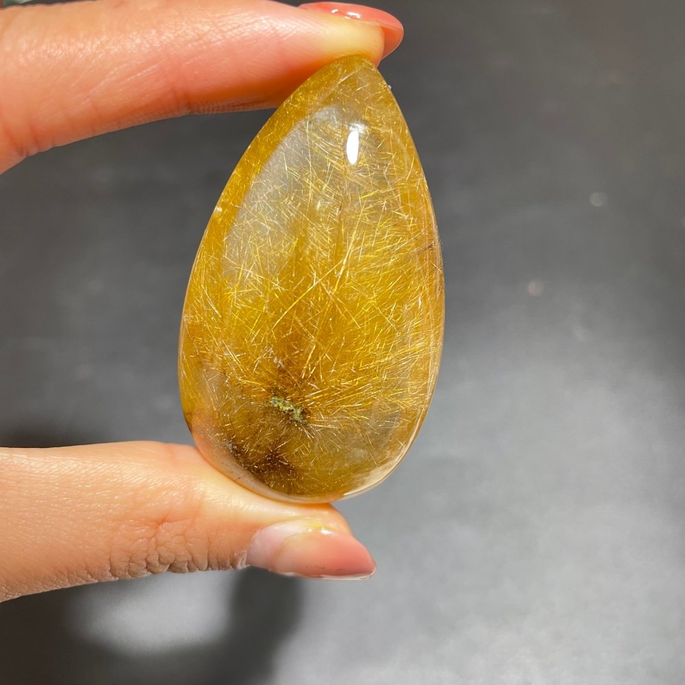 Super Clear Gold Rutilated Quartz Teardrop Pendant -Wholesale Crystals