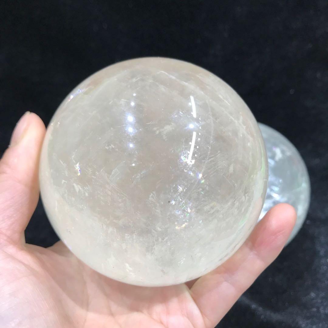 white calcite rainbow sphere -Wholesale Crystals