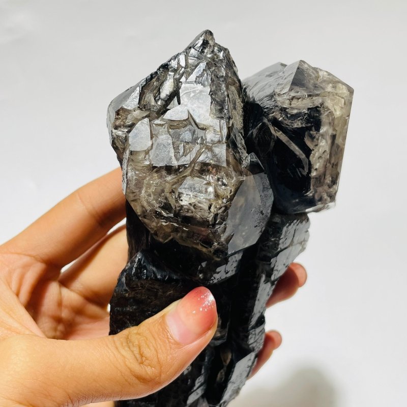 White Dry Quicksand Moving Bubble Enhydro Smoky Quartz Backbone Raw Quartz -Wholesale Crystals