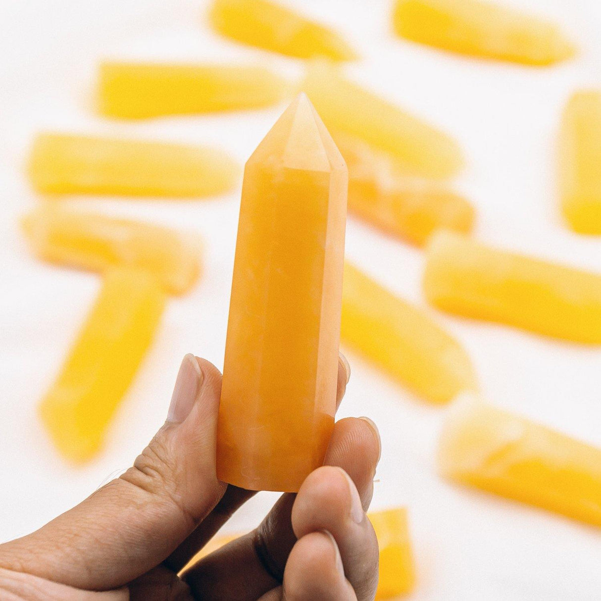 yellow calcite point -Wholesale Crystals