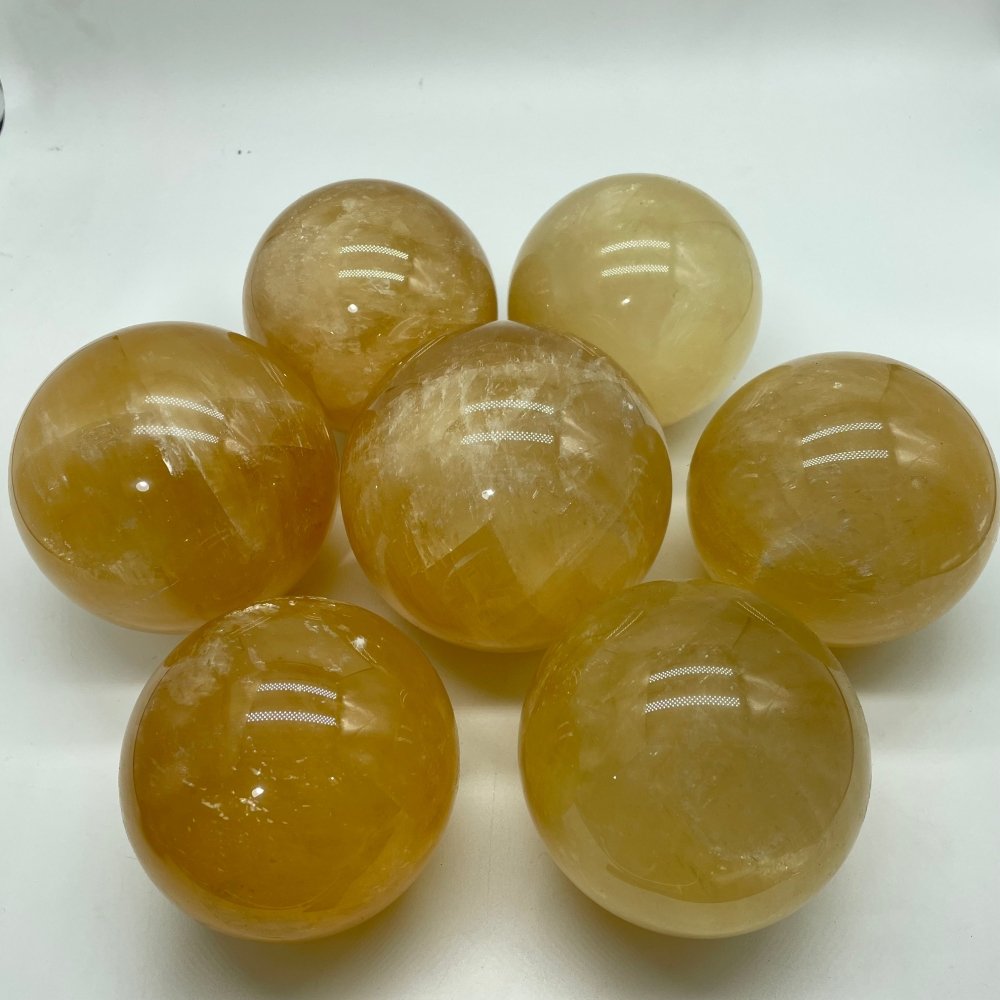 Yellow Calcite Sphere Ball 2.3-3.9in(6-10cm) Wholesale -Wholesale Crystals