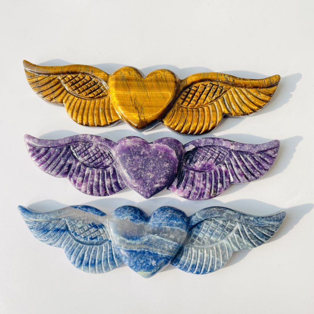 Yellow Tiger Eye Blue Aventurine Lepidolite Mermaid Carving Wholesale -Wholesale Crystals