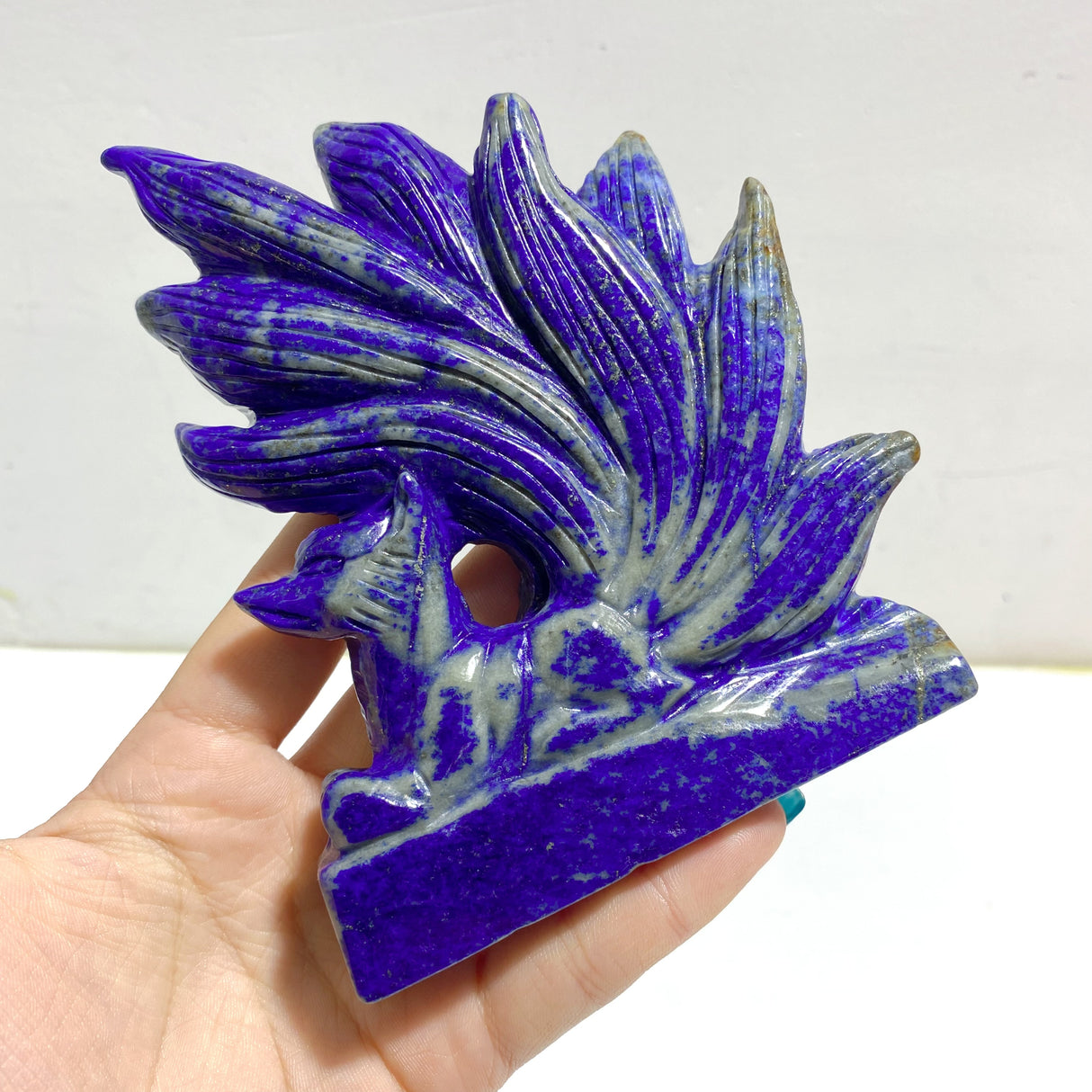 5 Pieces Lapis Lazuli Nine-tailed Fox Carving