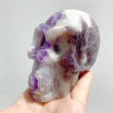14 Pieces Chevron Amethyst Skull Carving