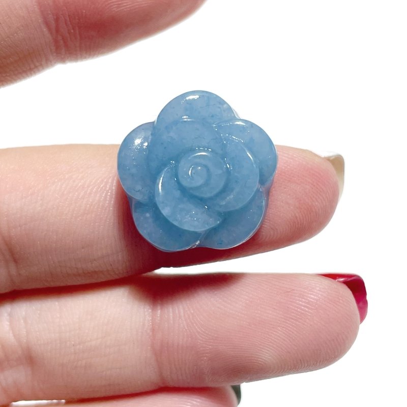 0.79in Small Trolleite Rose Flower Carving Wholesale - Wholesale Crystals