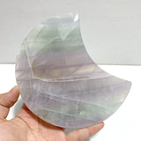 4 Pieces Large Fluorite Moon Carving With Stand
