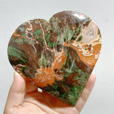 5 Pieces Large Money Agate Heart With Stand