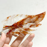 Unique Red Fire Quartz Heart Wing Carving With Stand