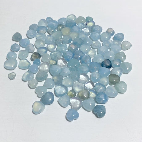 1-2cm Mixed Size Aquamarine Heart Wholesale -Wholesale Crystals