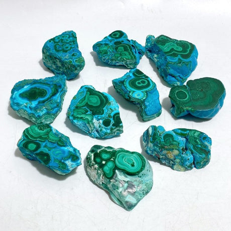 10 Pieces Beautiful Chrysocolla Mixed Malachite High Quality Specimen -Wholesale Crystals