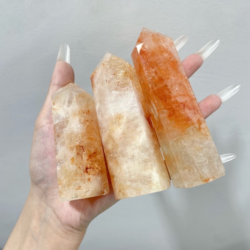 10 Pieces Beautiful Fire Quartz Tower - Wholesale Crystals