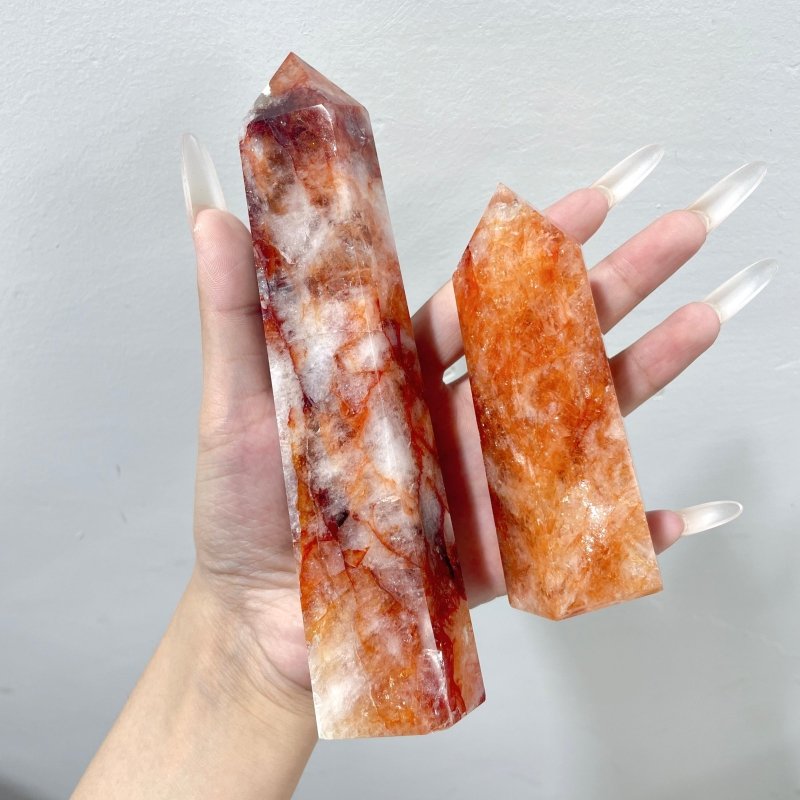 10 Pieces Beautiful Fire Quartz Tower - Wholesale Crystals