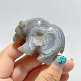10 Pieces Beautiful Geode Druzy Agate Bear Carving - Wholesale Crystals