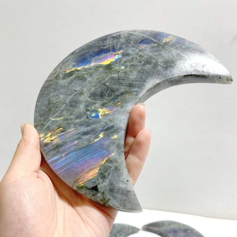 10 Pieces Beautiful Labradorite Moon Carving -Wholesale Crystals