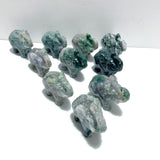 10 Pieces Beautiful Moss Agate Elephant Carving - Wholesale Crystals