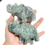 10 Pieces Beautiful Moss Agate Elephant Carving - Wholesale Crystals
