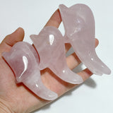 10 Pieces Beautiful Rose Quartz Sea Animals Carving - Wholesale Crystals
