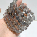 10 Pieces Black Mica Mixed Garden Quartz Bracelets - Wholesale Crystals