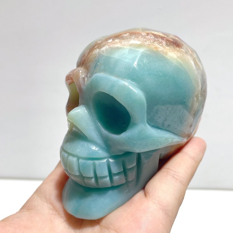10 Pieces Caribbean Calcite Skull Carving - Wholesale Crystals