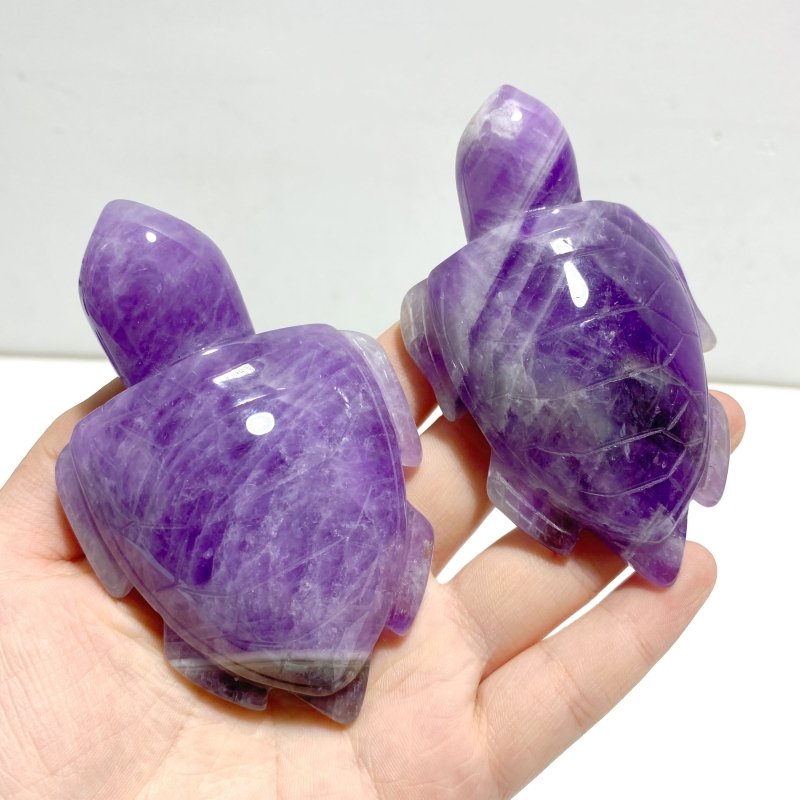 10 Pieces Chevron Amethyst Sea Turtles Carving - Wholesale Crystals